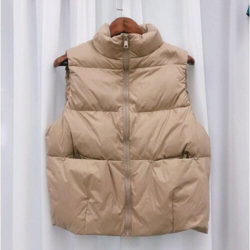 2021 Autumn Winter Warm 90% Duck Down Vest Women Fashion Zipper Sleeveless Coat Female Casual Short Waistcoat Outwear Ladies