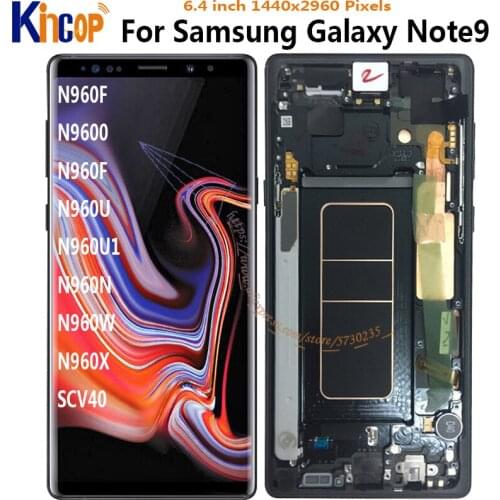 For Samsung Galaxy Note 9 Lcd with Frame Display Touch Screen Digitizer Assembly For Samsung note9 LCD N960 N960F N960DS N9600