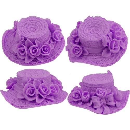 1Pcs 3D Lady Hat Silicone Soap Mold Cake Decoration Fondant Cake 3D Mold Food Grade Silicone Mould