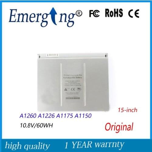 10.8V 60WH New Original A1175 Laptop Battery for APPLE Macbook Pro 15" A1150 A1260 A1226 A1211