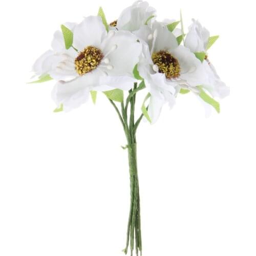 12 Bundle(72pcs) Artificial Camellia Flower Artificial Flower Bouquet Multicolor Rose Wedding Flower Decoration Scrapbooking