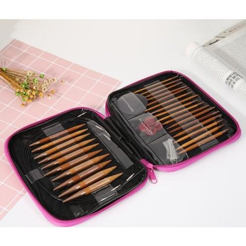 13 Sizes Aluminium Circular Kntting Needle Ring Set Crochet Hooks Set Yarn Weave Knitting Tools Sewing Needles Kit