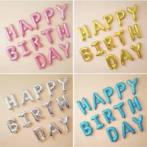 16 Inch Birthday Foil Letter Balloon Happy Birthday Party Decoration Baby Child Blue Pink Activity Ornament