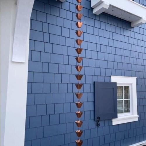 2.6m temple eaves villa copper rain water chain rain bell receiving water diversionfalling water chain copper receiving tray