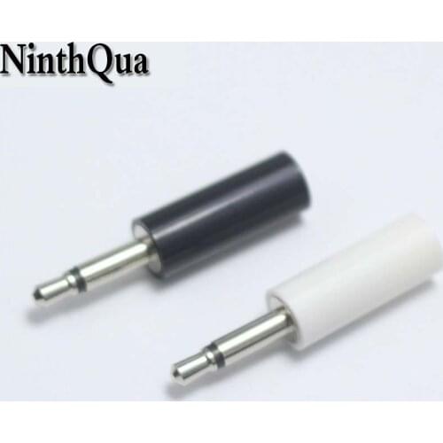 2pcs 2.5mm mono headset plug jack 2 pole 2.5 audio plug Jack Adaptor connector for phone white and black