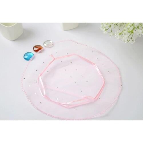 40cm 500pcs Pink Candy Bags For Wedding Round Christmas Organza Bags Gift Packaging Bags Women Drawstring Bag Package Display