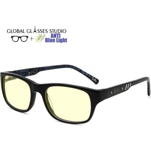 Anti Blue Light Blocking Glasses Acetate optical glasses Black Men Lady Computer Eyeglasses RM0657-C4