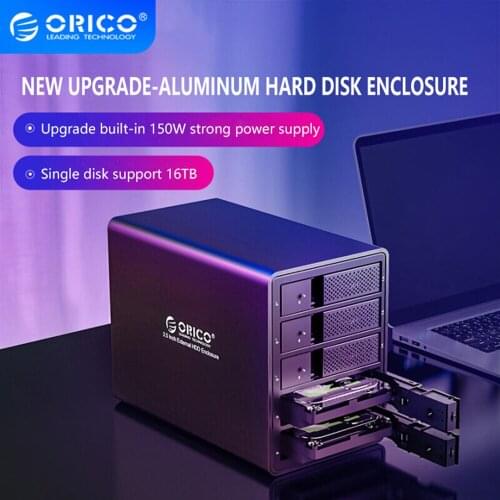 ORICO 9558U3 5 Bay 3.5'' SATA to USB 3.0 HDD Docking Station For 80TB UASP With 150W Internal Power Adaper Aluminum HDD Case