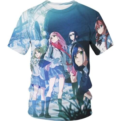Anime T-shirt Cute Girls Darling In The Franxx 3D Print Streetwear Men Women Fashion Hip Hop T Shirt Harajuku Tshirt Tops Unisex