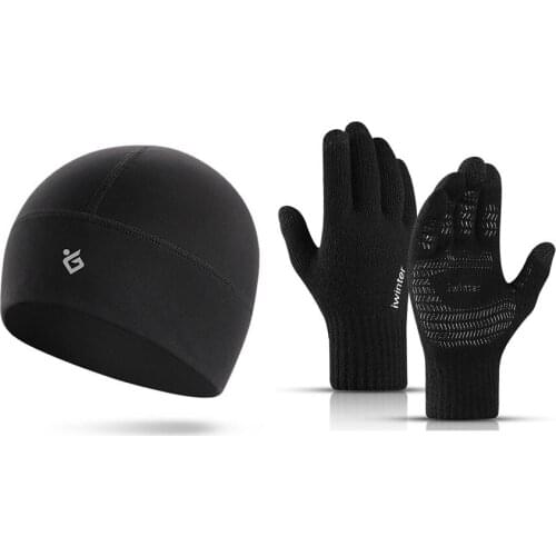 GOLOVEJOY Winter Cycling Fleece Hats Outdoor Sports Cap Men Winter Warm Head Hat Windproof Skiing Cycling Bicycle Cap Men Hats