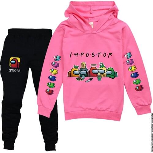 Game Among Us Boys Girls Kids Spring Autumn Print Hoodie + Pants Set Baby Children Sweatshirt Hoody Coat Trousers Clothes