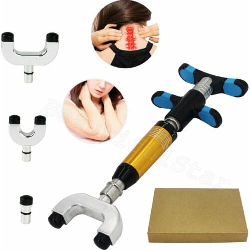 Chiropractic Adjustment Tool Spine Adjusting 6 Levels 3 Heads Manual Chiropractic Gun Spinal Therapy Massage Healthcare Massager