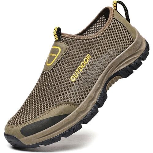 Mesh Men Casual Shoes Summer Outdoor Water Sneakers Men Trainers Non-slip Climbing Hiking Shoes Breathable Mens Treking Shoe
