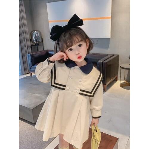 Mihkalev Preppy style Kids Clothes Girls 2021 Spring Ruffles Dress Long Sleeve Children Dance Clothes ropa para niña