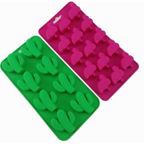 New Silicone Ice Tray Pineapple Coconut Tree Flamingo Cactus Cookie Mold Baking New Gradel Heat Resistant At Room Temperature