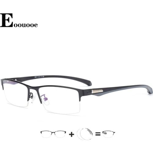 1.67 1.61 Index Optical Glasses Photochrom Prescription Anti blue light Oculos Myopia Astigmatism Men Square Hulf Frame Glasses