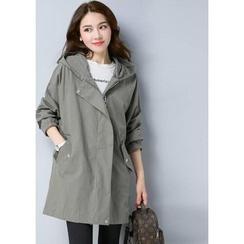 Autumn Winter Plus Size 5XL Womens Casual Loose Pocket Jacket Mid-length Zipper Lining Windbreaker Jacket All-match Warm Jacke