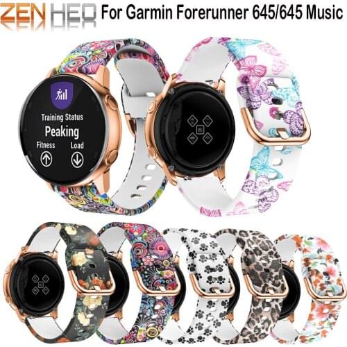 20mm Silicone Watchband Strap for Garmin Forerunner 645/245/645 Music Smart Bracelet Wrist Band for Vivoactive 3/Vivomove HR