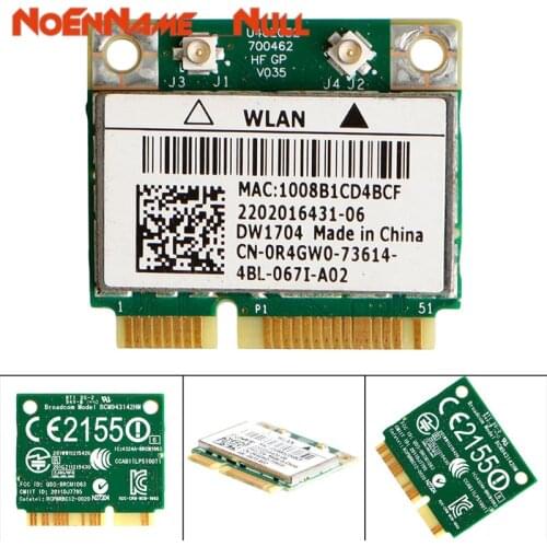 Network Card wifi adapter 1pc DW1704 R4GW0 BCM943142HM Wireless WiFi 300Mbps Bluetooth 4.0 MiniPCI-E Card dropshipping