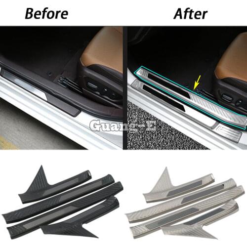 Car Styling Inner Threshold Rear Bumper Trim Plate Stick Frame 4pcs For Lexus ES ES200 ES250 ES300 ES350 2018 2019 2020 2021