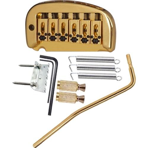 Tooyful A Set 6 String Roller Saddle Tremolo Bridge System for Electric Guitar Parts Replacement