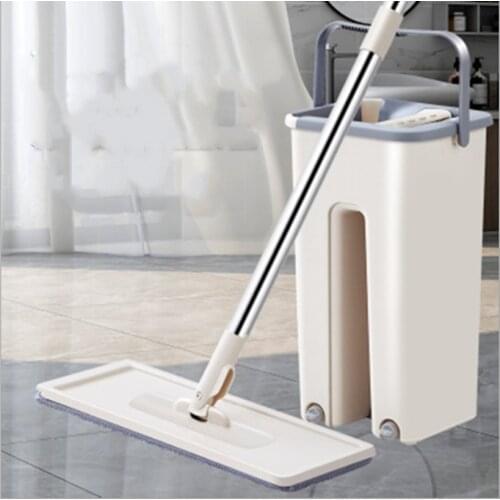 Magic Flat Mop And Bucket Hand Free 360 Degree Head Self Cleaning Great for Wet And Dry Cleaning Safe on all Surfaces Cleaning