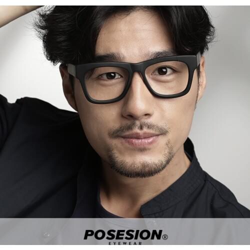 Vintage Large Black Square Acetate Men Eyeglasses Frames Fashion Designer Big Clear Lens Optical Eyewear For Women
