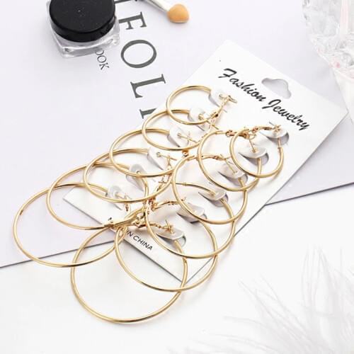 Vintage Small Big Circle Hoop Earrings Women Exaggerated Hoop Ear Loop Smooth Ring Earings Steampunk Jewelry Wedding Gifts