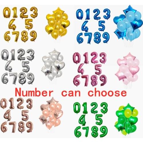 15Pcs/set 18inch Heart Star Foil Balloon 12inch Confetti Latex Balloons Wedding Party Decoration Kid Children Birthday Supplies