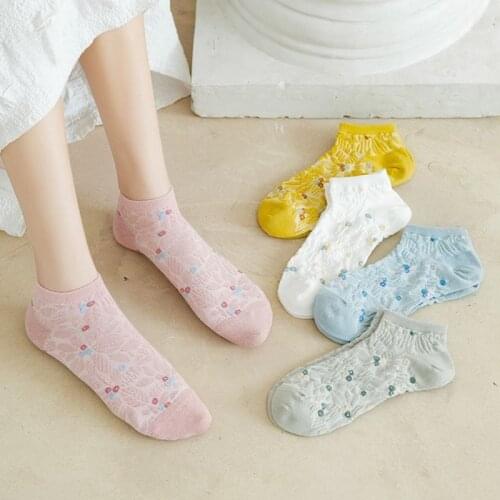 Women Socks 2021 New Summer Ankle Flowers Socks Girls Women Fashion Spring Casual Short Cotton Ankle Printed Cotton Happy Socks