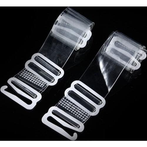 Women 1.8cm Wide Invisible Bra Shoulder Strap Elastic Clear Bra Straps Elastic Transparent Frosted Backless Silicone Bra Straps