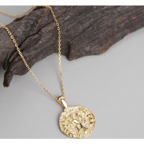 Silvology 925 Sterling Silver 60CM Roman Lion Pendant Necklace Relief Sweater Chain Long Necklace for Women 925 Festival Jewelry