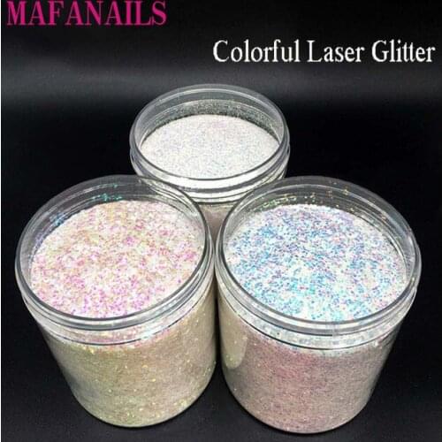 1pcs 0.2,0.4,1mm AB White Laser Nail Art Holographic Glitter Flakes Powder Dust For Gel Polish Shiny Fine Nails Decoration Tip