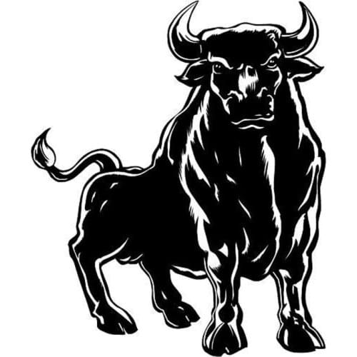 15.4*18.6CM Spanish Bull Mighty Styling Vinyl Cool Car Sticker Car Body Decals Accessories Black/Silver C9-1603
