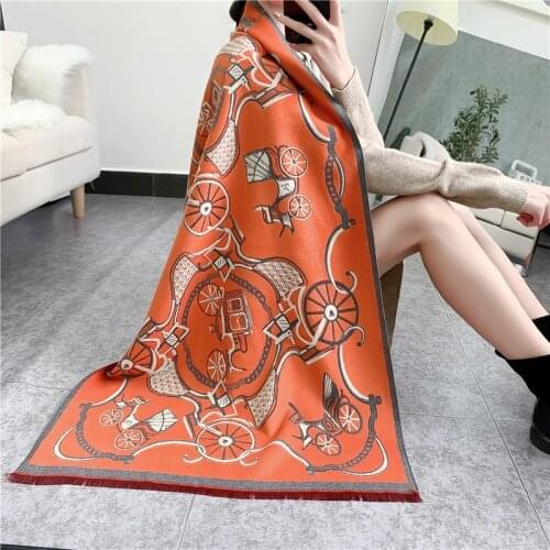 2020 New Winter Warm Blanket Print Womens Dual-Use Cashmere Blanket Fashion Lady Pashmina Shawl Double-Sided