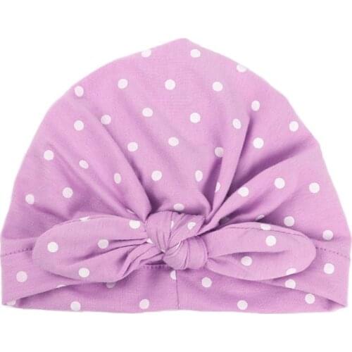 2021 Sweet Dot Baby Girl Hat With Bow Candy Color Cap For Girls Elastic Infant Accessories