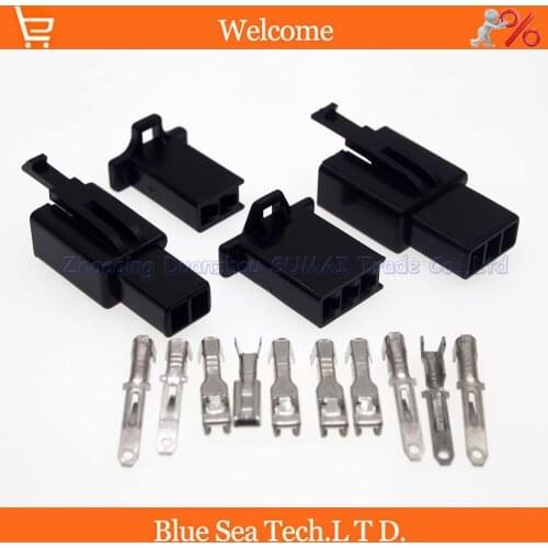 2 X 30 sets 2/3 Way/pin 2.8mm Electrical Connector Kits Male&Female sets for E-Bike,Motorcycle,Motorbike,car etc.Black