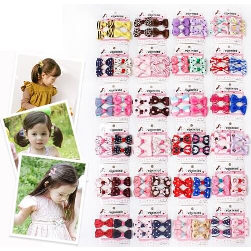 4 PCS New Baby Small Bowknot Hairpins Girls Hair Accessories Children Hairgrips Kids Hair Clips Mini Headwear