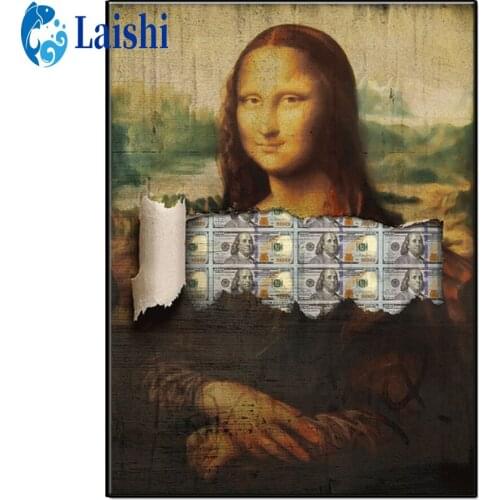 5D diamond painting Creative famous painting, Mona Lisa full drill cross stitch DIY diamond embroidery mosaic home decoration
