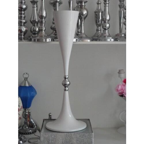 69CM / 27" White & Silver Wedding Flower vase Bling Table Centerpiece Sparkling Wedding Decoration Banquet Road Lead 10PCS/LOT