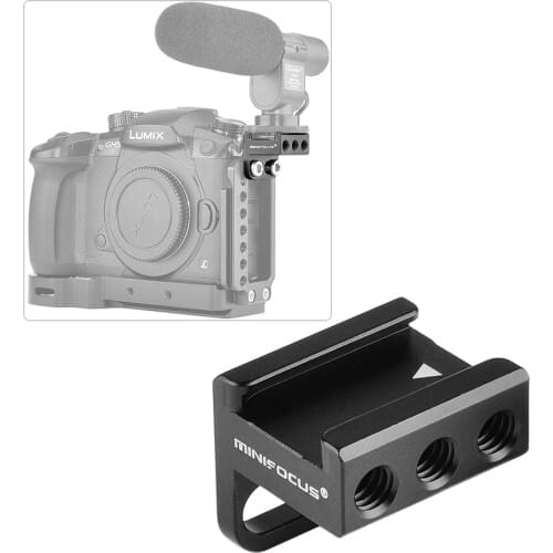 Camera Cold Shoe Mount Adapter 90 degree Angled for DSLR Camera Rig Attach to Side Cage Camera Handle L Plate with 1/4" Screws