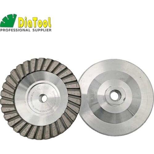 DIATOOL 2PK Dia 125mm/5inch Aluminum Based Diamond Grinding Cup Wheel M14 thread Grit #30 Grinding Wheel For Granite Concrete