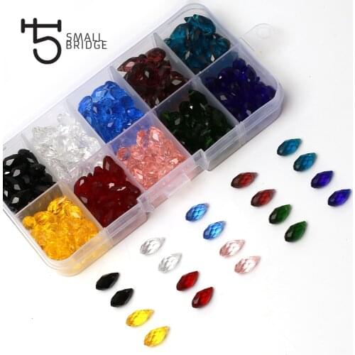 Austrian Briolette Teardrop crystal beads kit for jewelry making Diy Pendant Bracelet Mixed Faceted glass beads set wholesale