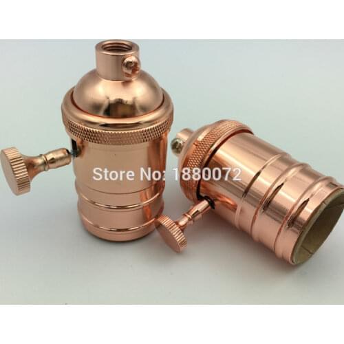 Free shipping Antique Brass Lamp Socket With Screw On/OFF Switch E26/E27 Vintage Edison lamp holder