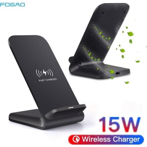 FDGAO 15W Qi Wireless Charger Stand Type C USB for iPhone 12 11 X XS 8 XR Samsung S21 S20 S10 Phone Fast Charging Dock Station