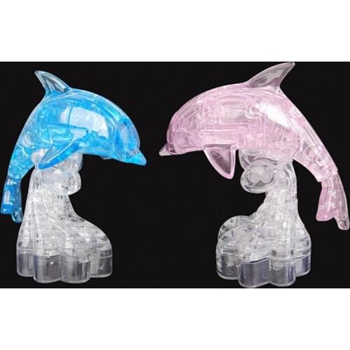 Baby Toys DIY Crystal Animal Dolphin 3D Puzzle Jigsaw For Children Kids Intellectual Assembled Puzzles Puzzel Toy Gift Birthday