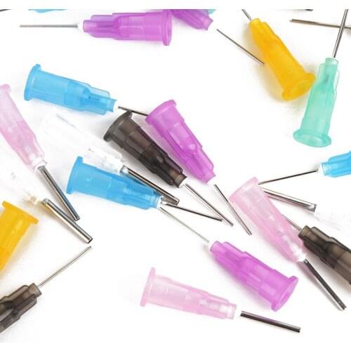 35pcs/lot Dispensing Needles Tips For Glue Liquid Dispenser Syringe 16GA 18GA 21GA 22GA 23GA 24GA 25GA Gauge