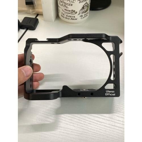 Ulanzi Official Camera Cage for Sony A6600 with 1/4 Thread Hole to LED Light Aluminum Protective Cage to Microphone W Top Handle