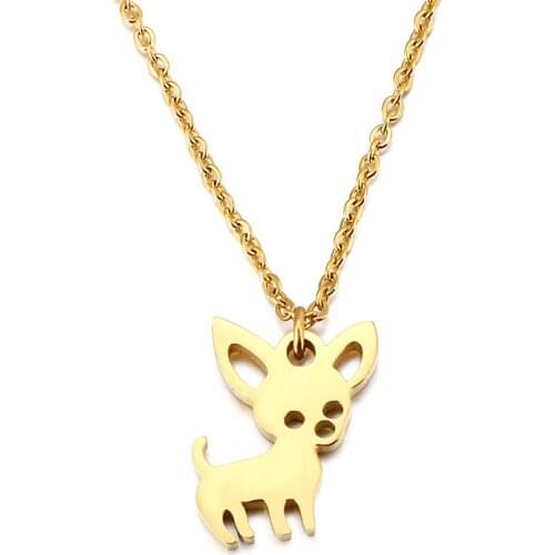 Creative pet dog necklace exquisite titanium steel necklace simple female necklace