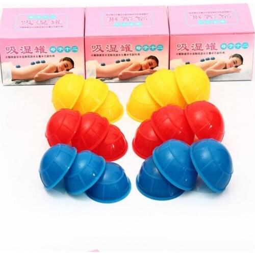Hot selling silica gel cans rubber tank cupping device hydroscopic tank thickening needn't fire 12pcs/set great quality